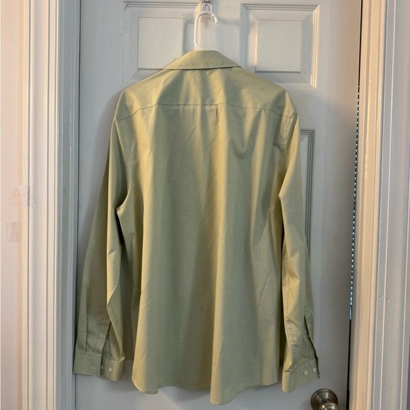 Calvin Klein Sage Green Square Extra Fine Cotton Dress Shirt Non iron Size XL - Picture 8 of 9